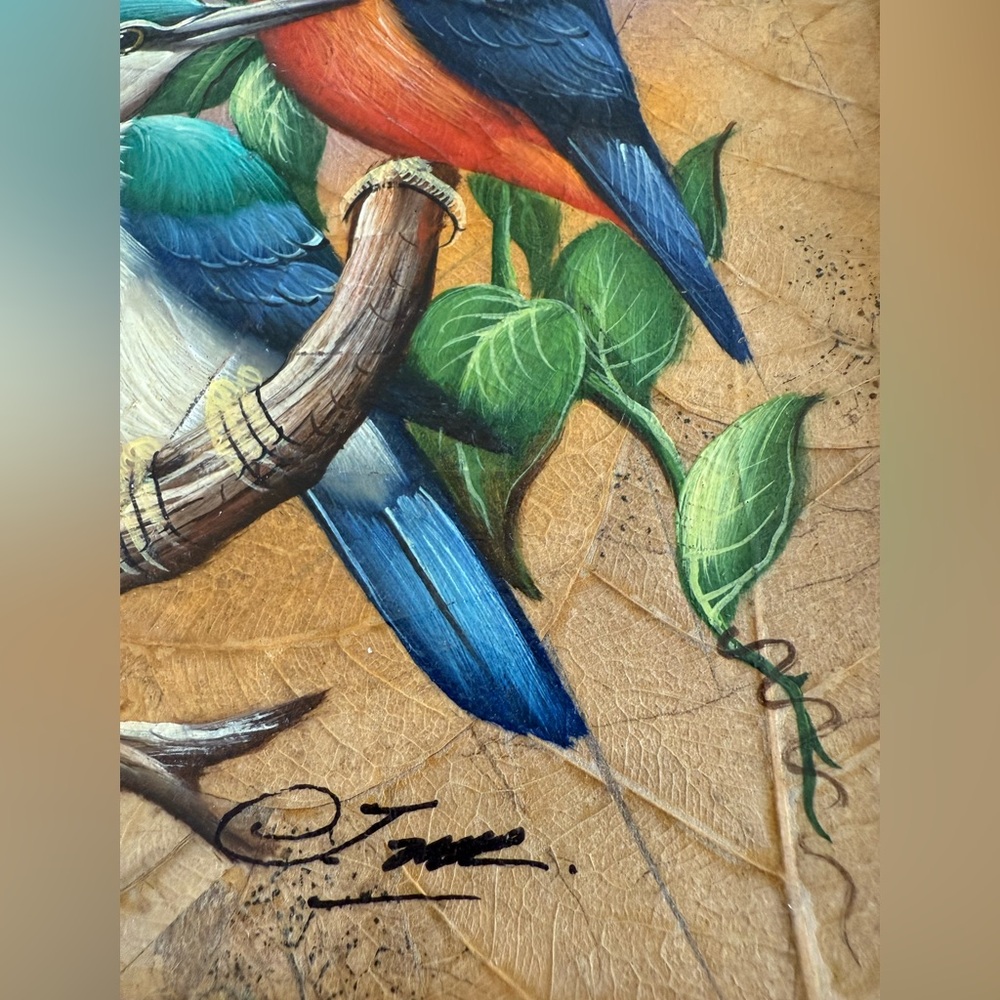 Vintage Colorful Mixed Media Birds Paintings - Picture 6 of 16